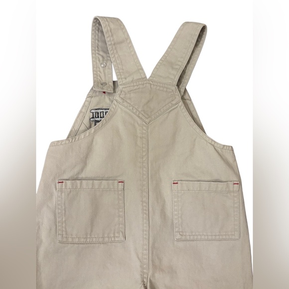 Vintage 90’s Baby Toddler Fire Department Cute Puppy Khaki Denim Overalls - 24M - Picture 14 of 16